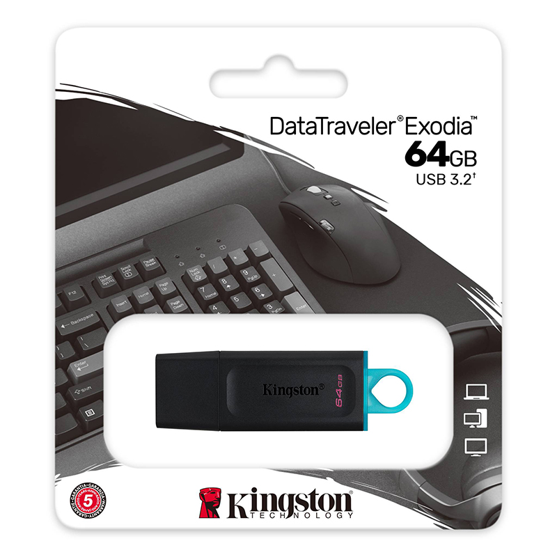 64GB Flash Drive KINGSTON Data Traveler Exodia (DTX) Black