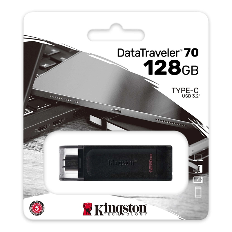 128GB Flash Drive KINGSTON DATA TRAVELER (DT70) Type-C Black