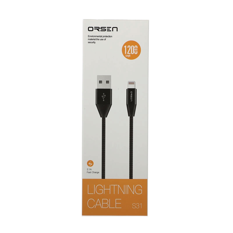 1M Cable USB To IPHONE ORSEN (S31) Black by ELOOP