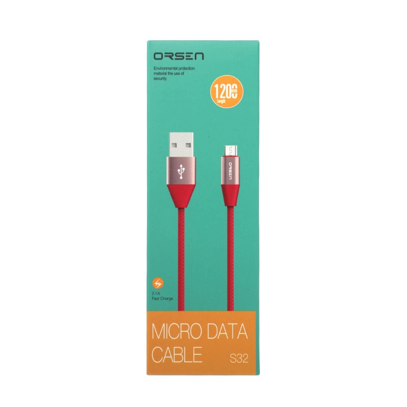 1M Cable USB To Micro USB ORSEN (S32) Red by ELOOP