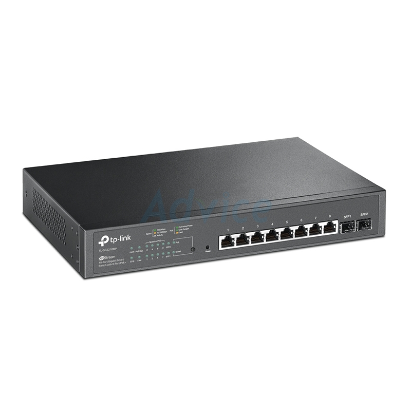 Gigabit Switching Hub TP-LINK (TL-SG2210MP) 8 Port PoE + 2 port SFP (11'')      