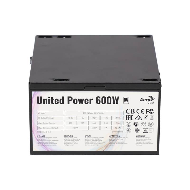 POWER SUPPLY (80+ WHITE) 600W AEROCOOL UNITED