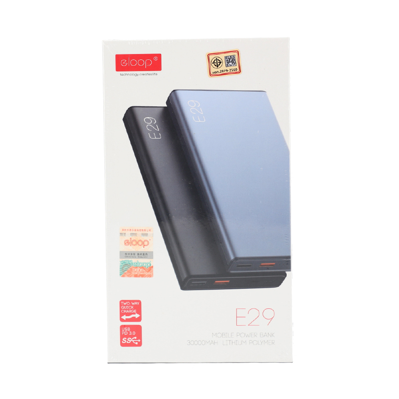 POWER BANK 30000 mAh ELOOP (20W,E29) Black