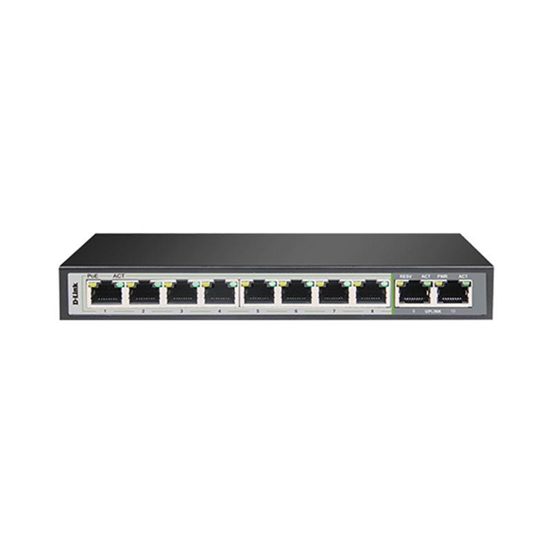 Gigabit Switching Hub 8 Port D-LINK DGS-F1010P-E (7'',8 POE,+2 Uplink)