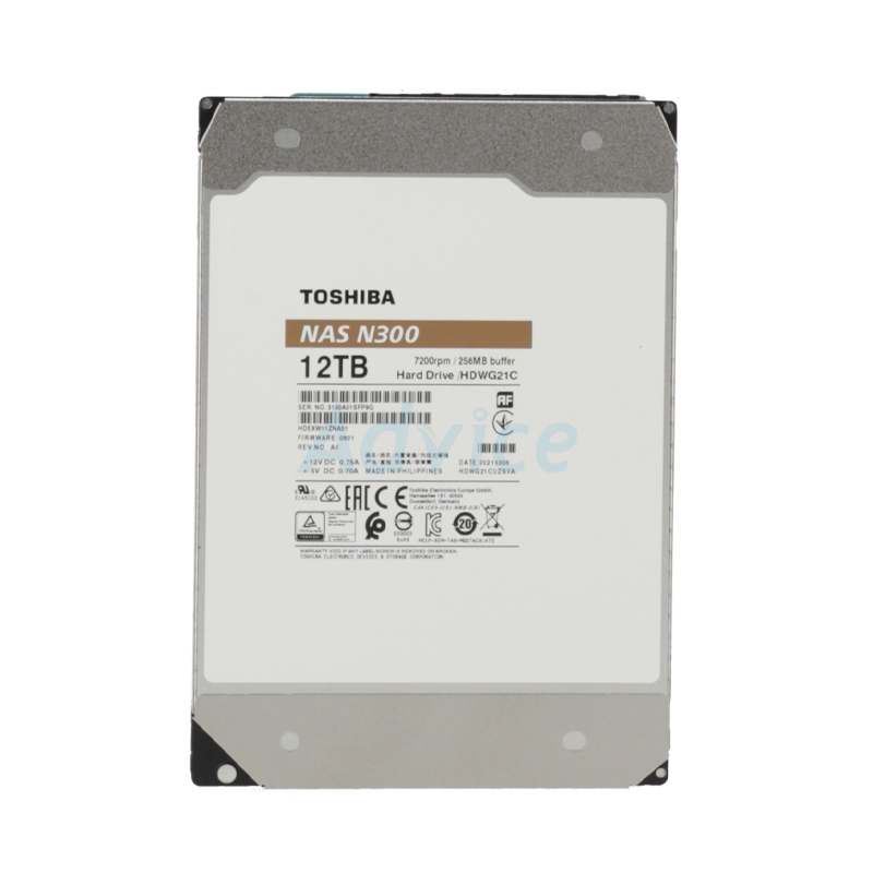Toshiba N300 12TB NAS 3.5-Inch Internal Hard Drive CMR SATA Gb/s 7200  RPM 256 MB Cache HDWG21CXZSTA ＆ Synology RAM DDR4-2666 Non-ECC SO-DIMM 4G 