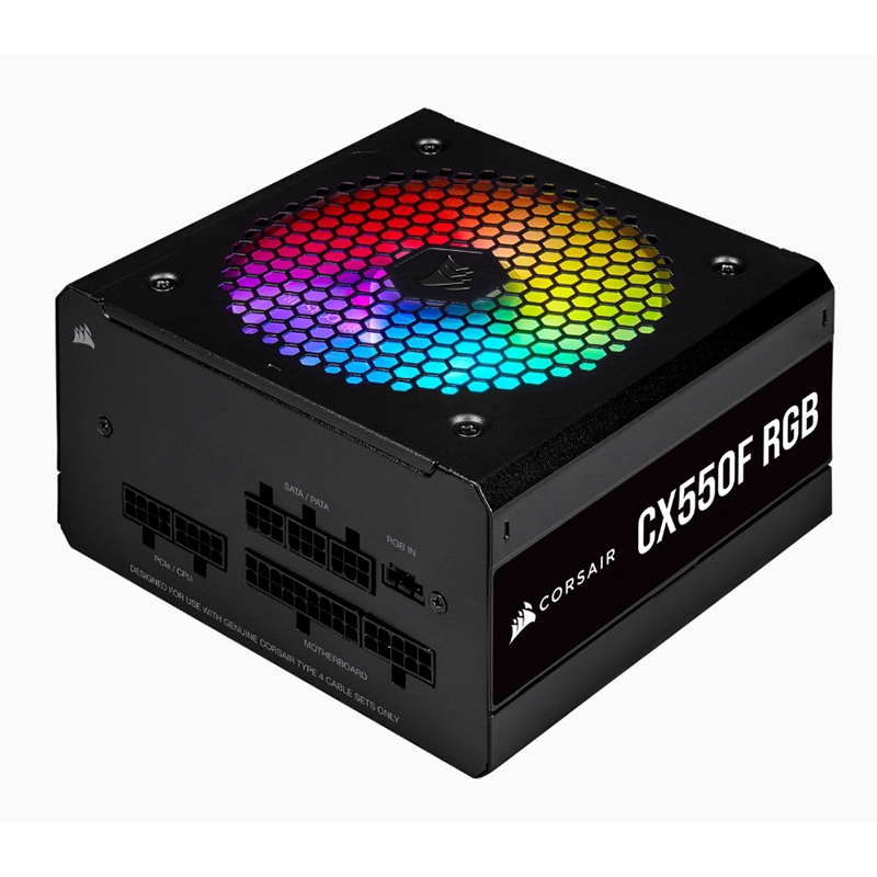 POWER SUPPLY (80+ BRONZE) 550W CORSAIR CX550F RGB BLACK