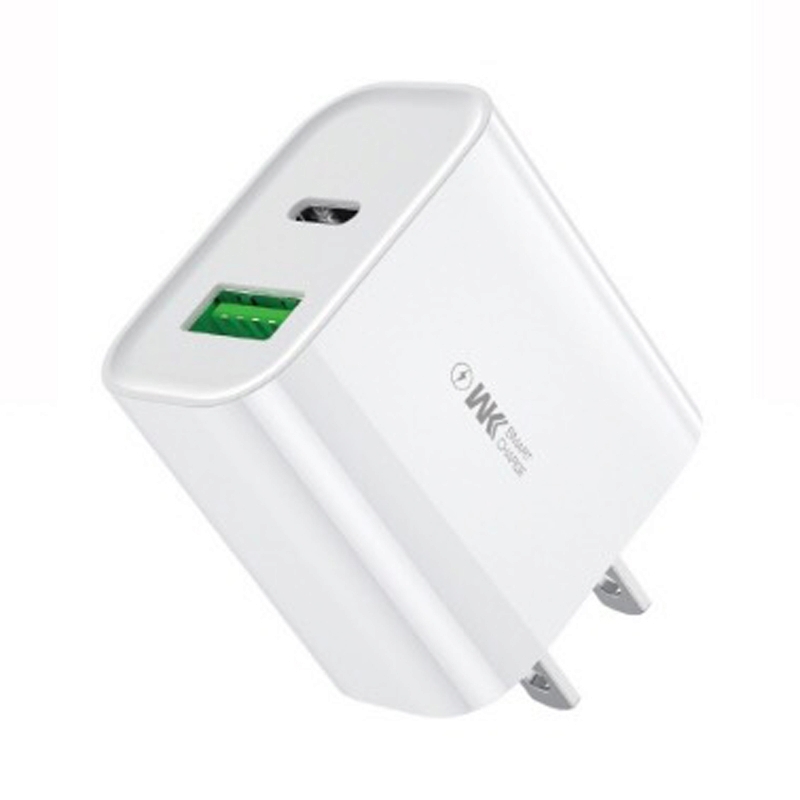 Adapter 2 Ports (1USB+1Type-C) Charger WK (20W,3A/WP-U53) White