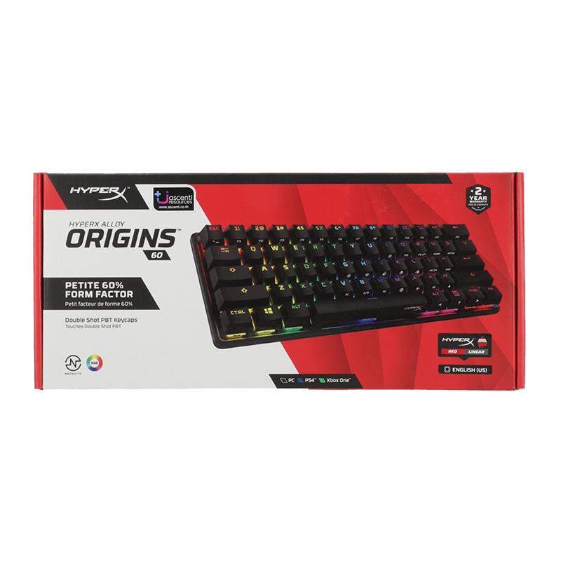 KEYBOARD HYPERX ALLOY ORIGINS 60 /EN (RED LINEAR SWITCH คีย์บอร์ด)