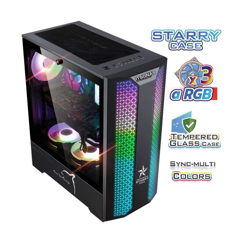 ATX CASE (NP) ITSONAS STARRY ARGB BLACK