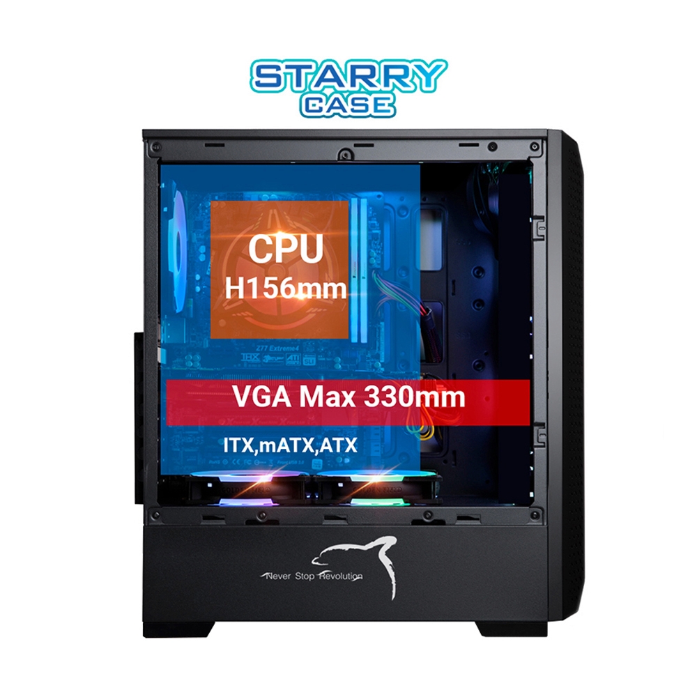 ATX CASE (NP) ITSONAS STARRY ARGB BLACK