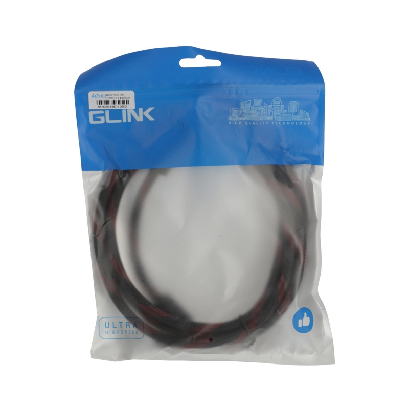 Cable HDMI M/M (1.8M) V1.4 สายถักแดง GLINK GLINK09                              