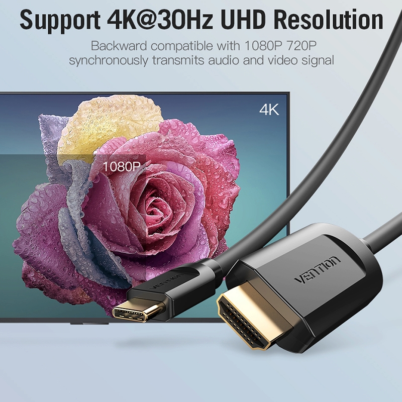 Cable Type-C TO HDMI M/M (2M) VENTION (CGRBH)