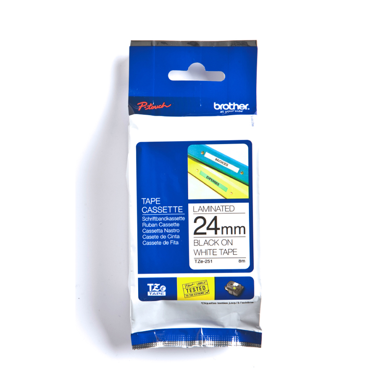 เทปพิมพ์อักษร Tape Cassette BROTHER TZE-251 24mm