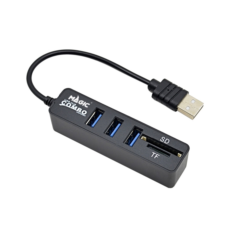 3 Port USB HUB v2.0 + Card Reader MAGIC TECH MT-18 (Black)