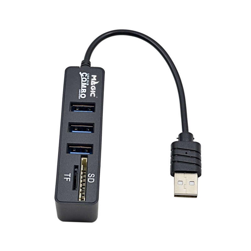 3 Port USB HUB v2.0 + Card Reader MAGIC TECH MT-18 (Black)