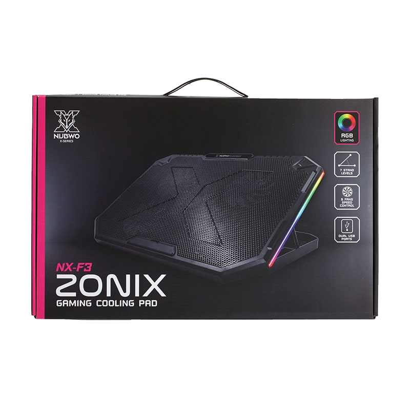 Cooler Pad (5 Fan RGB) 'NUBWO' NX-F3 ZONIX Black
