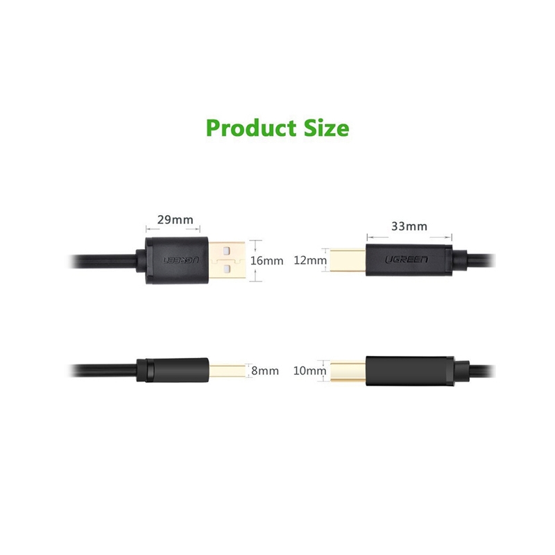 Cable PRINTER USB2 (5M) UGREEN 10352