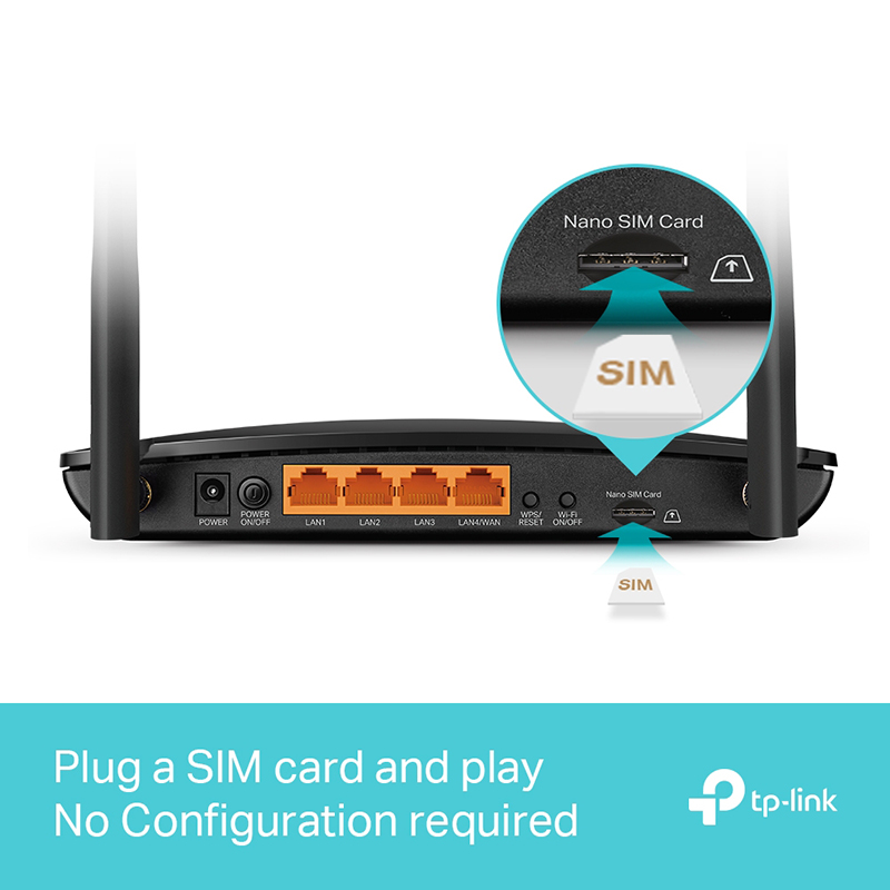 4G Router TP-LINK (Archer MR600) Wireless AC1200 Dual Band Gigabit