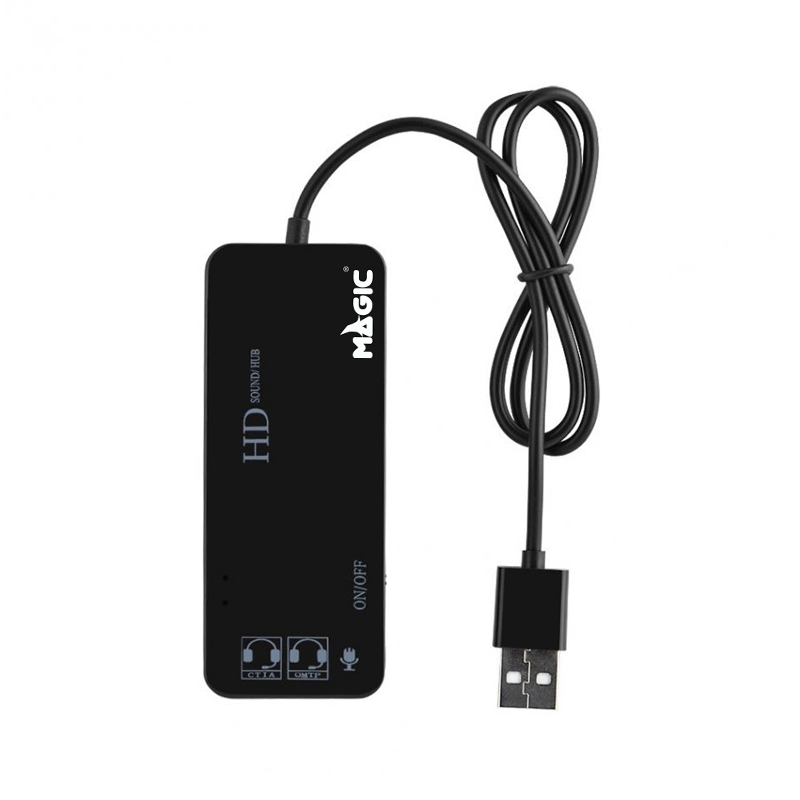 3 Port USB HUB v2.0 + SOUND MAGIC TECH MT-37 (Black)