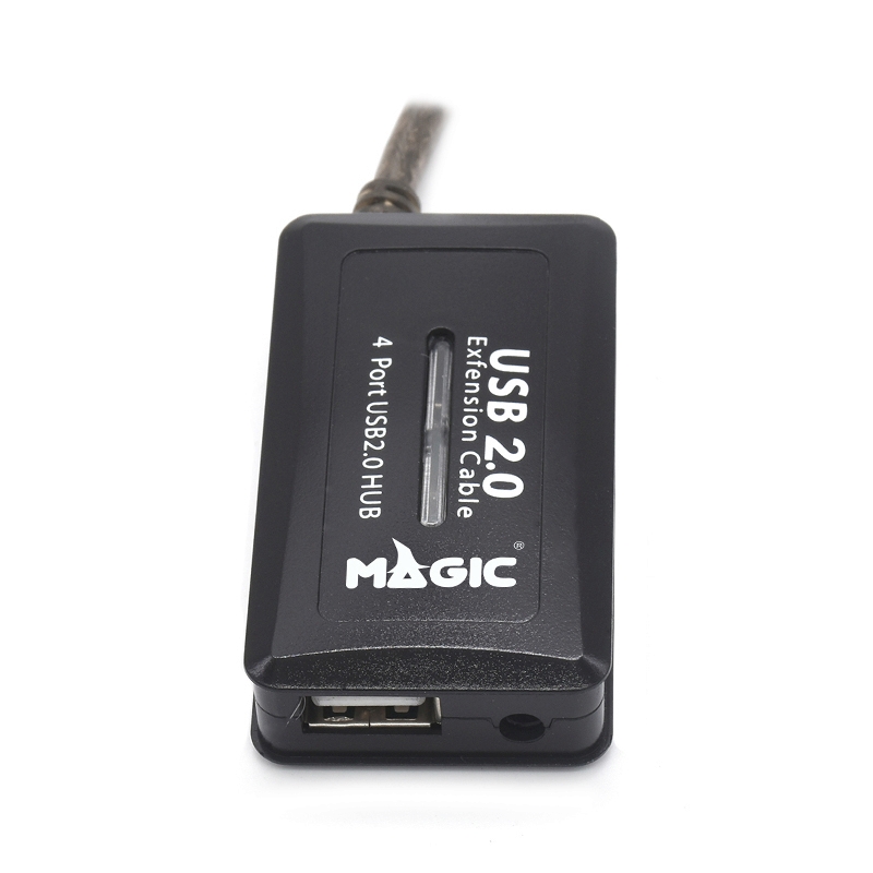 4 Port USB HUB v2.0 MAGIC TECH MT150 Extension 10M. (Black)