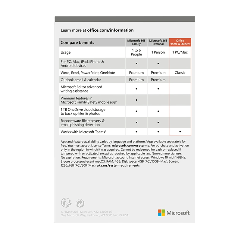 MICROSOFT Office Home & Student 2021 (FPP) 79G-05387