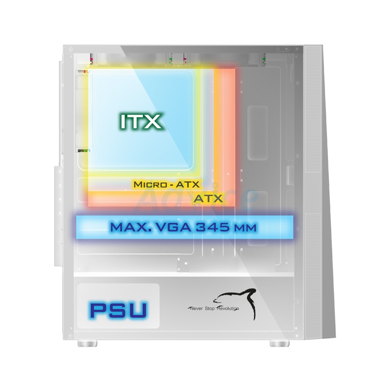 ATX (NP) ITSONAS VAMPIRE TG ARGB (WHITE)                                        