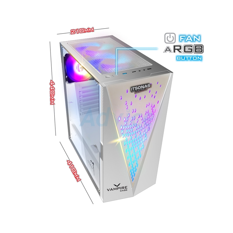 ATX (NP) ITSONAS VAMPIRE TG ARGB (WHITE)                                        