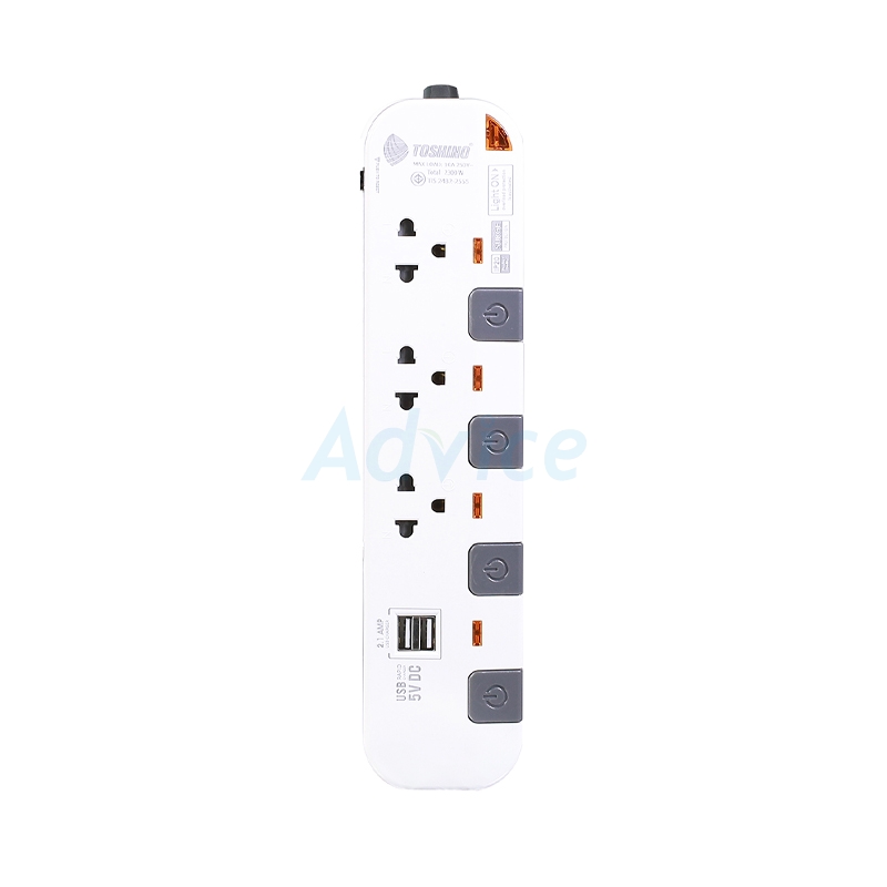 POWER BAR 5M TOSHINO P3375USB White/Gray