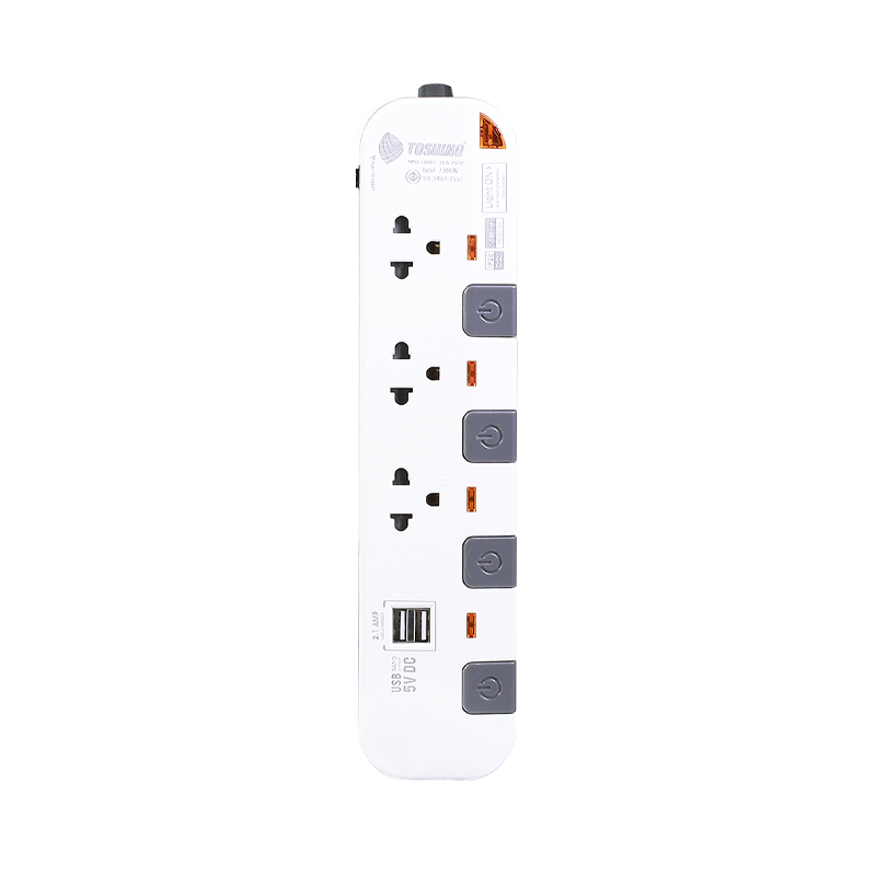 Power Bar TOSHINO P-3375USB 5M White/Gray