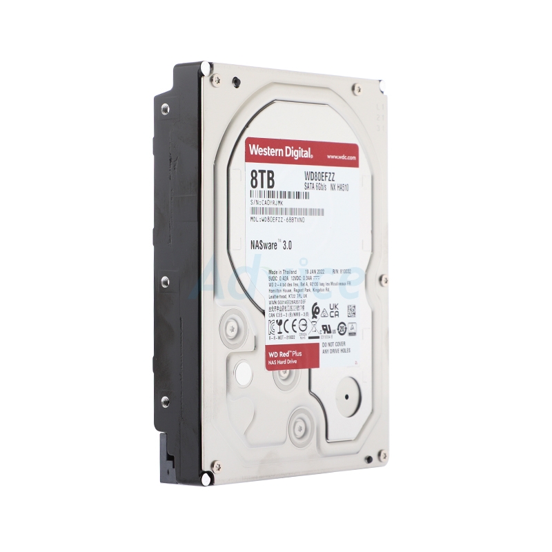 8 TB HDD WD RED PLUS NAS (5640RPM, 128MB, SATA-3, WD80EFZZ) | Advice จ.