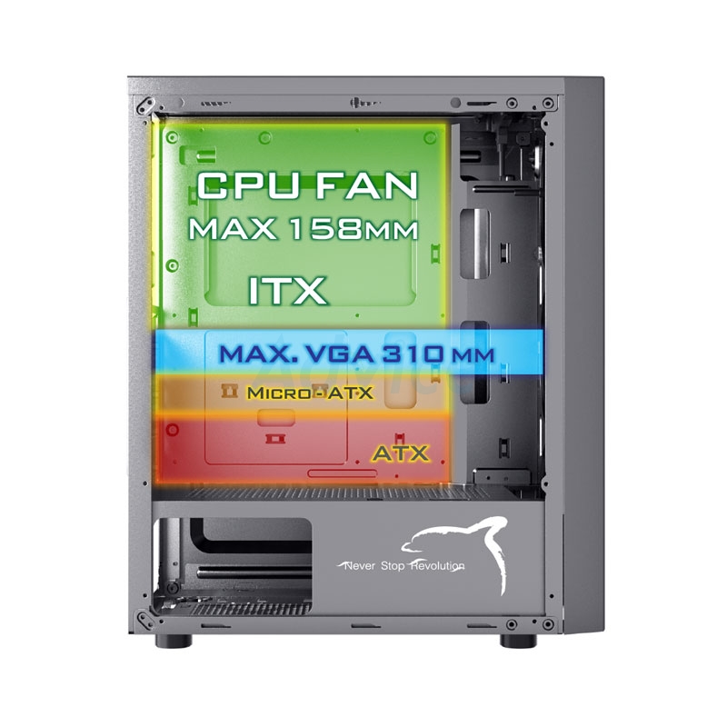 ATX CASE (NP) ITSONAS CHIMERA TG BLACK/WHITE