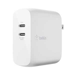 Adapter 2 Ports (Type-C) Charger BELKIN (68W,WCH003dqWH) White