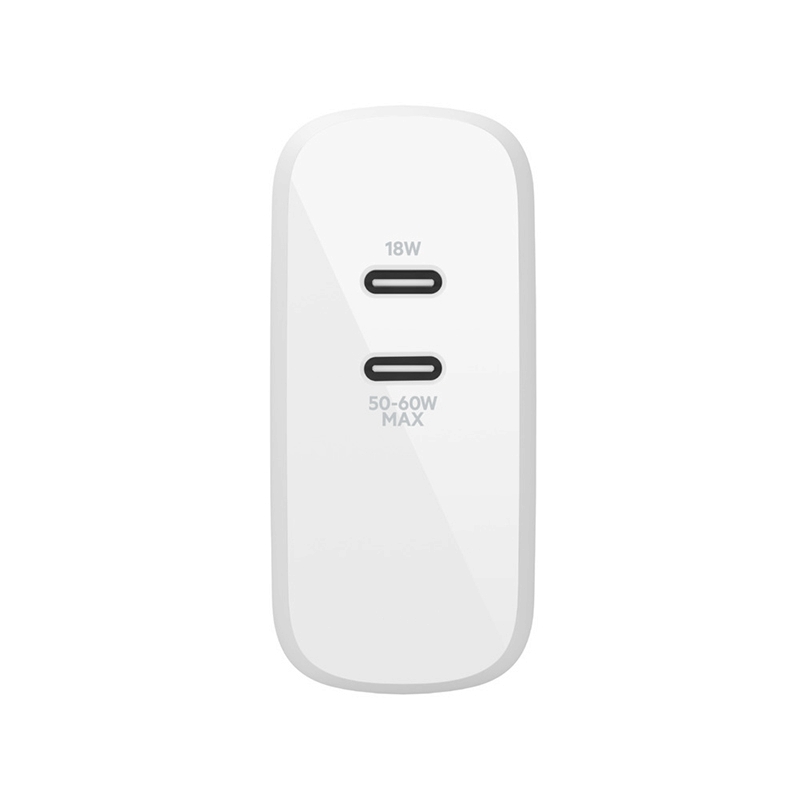 Adapter 2 Ports Type-C Charger BELKIN (68W,WCH003dqWH) White