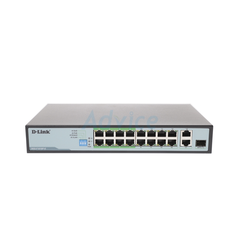 Switching Hub 16 Port D-LINK DES-F1018P-E (17'',16 POE,2 Uplink,+1 SFP)