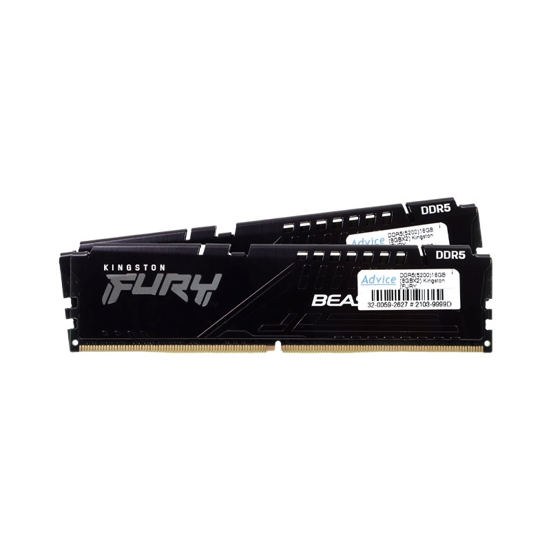 RAM DDR5(5200) 16GB (8GBX2) KINGSTON FURY BEAST(KF552C40BBK2-16)