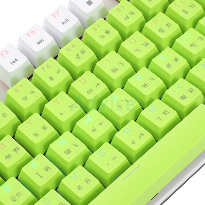 KEYBOARD OKER K425 WHITE GREEN (BLUE SWITCH คีย์บอร์ด)