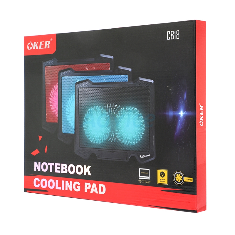 Cooler Pad (2 Fan) OKER C-818 Black