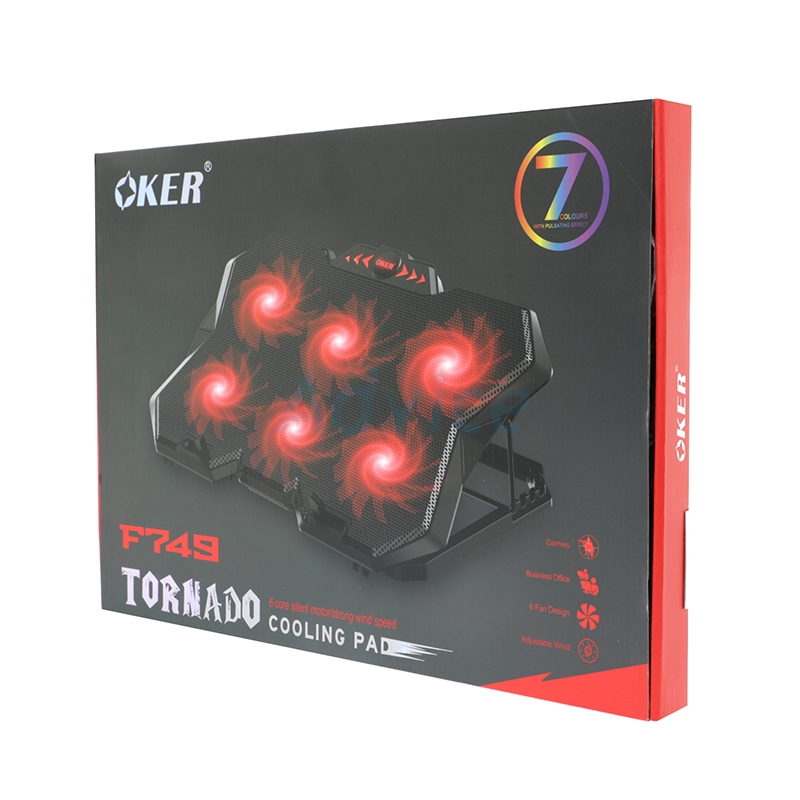 Cooler Pad (6 Fan) OKER F-749 Black                                             