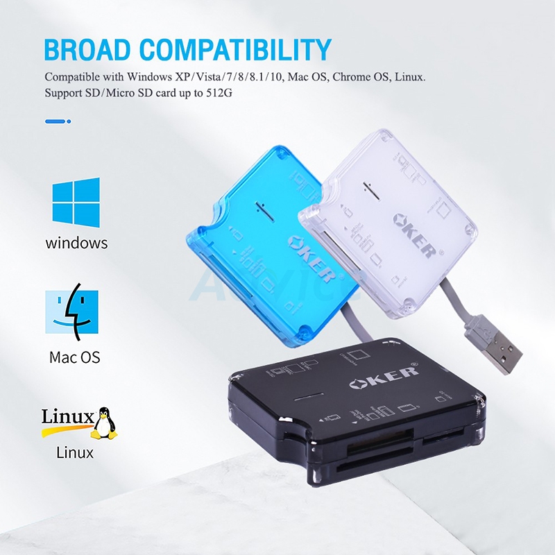 Ext Reader Windows Ext.Card Reader All in 1 (C-2004) OKER Blue | Advice จ.จันทบุรี สาขา ...