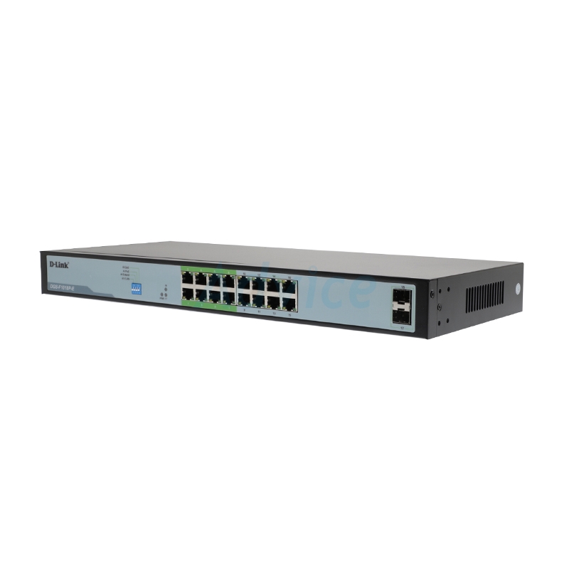 Gigabit Switching Hub 16 Port D-LINK DGS-F1018P-E (17",16 PoE,+2 SFP)