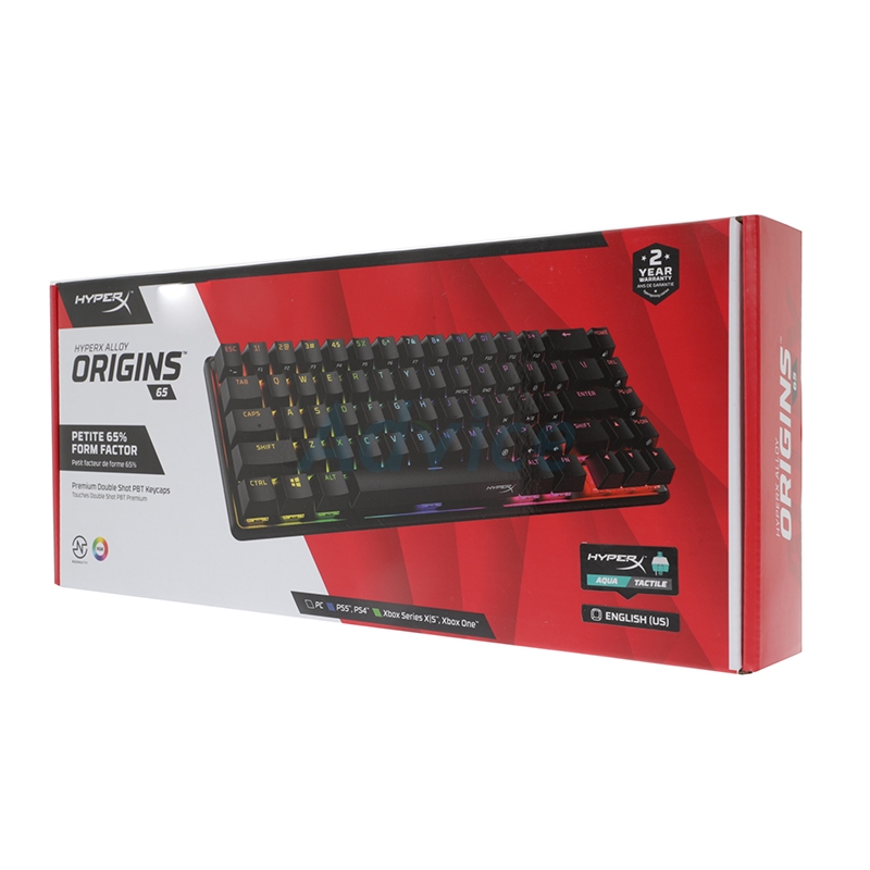 KEYBOARD HYPERX ALLOY ORIGINS 65 /EN (AQUA TACTILE SWITCH คีย์บอร์ด)
