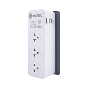 Power Bar TOSHINO CW-33 USB (2M) White