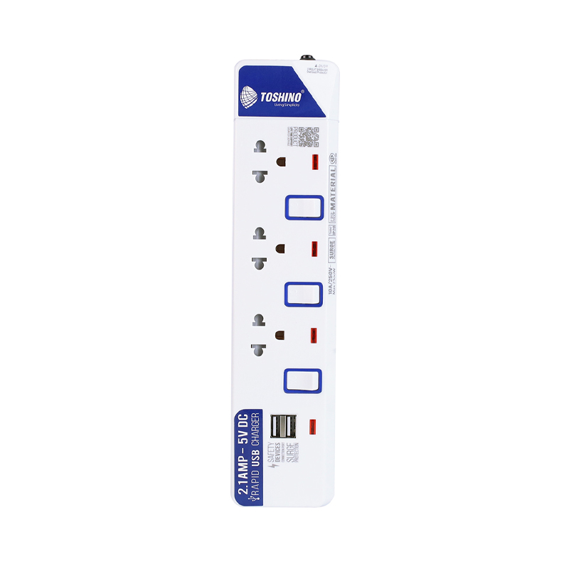 Power Bar TOSHINO ET-913 USB 3M White