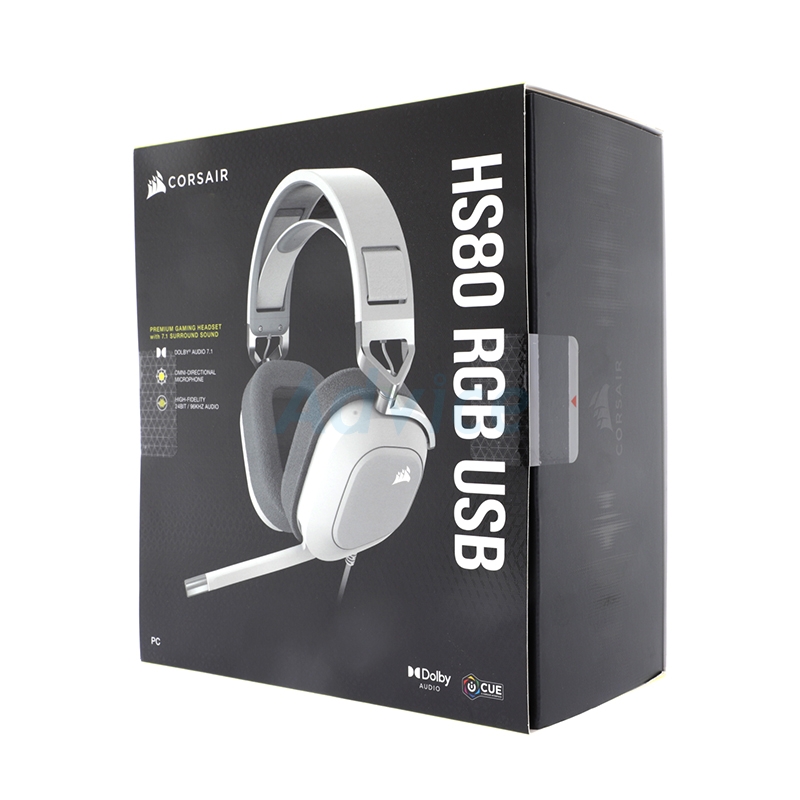HEADSET CORSAIR HS80 RGB WIRED WHITE (7.1)
