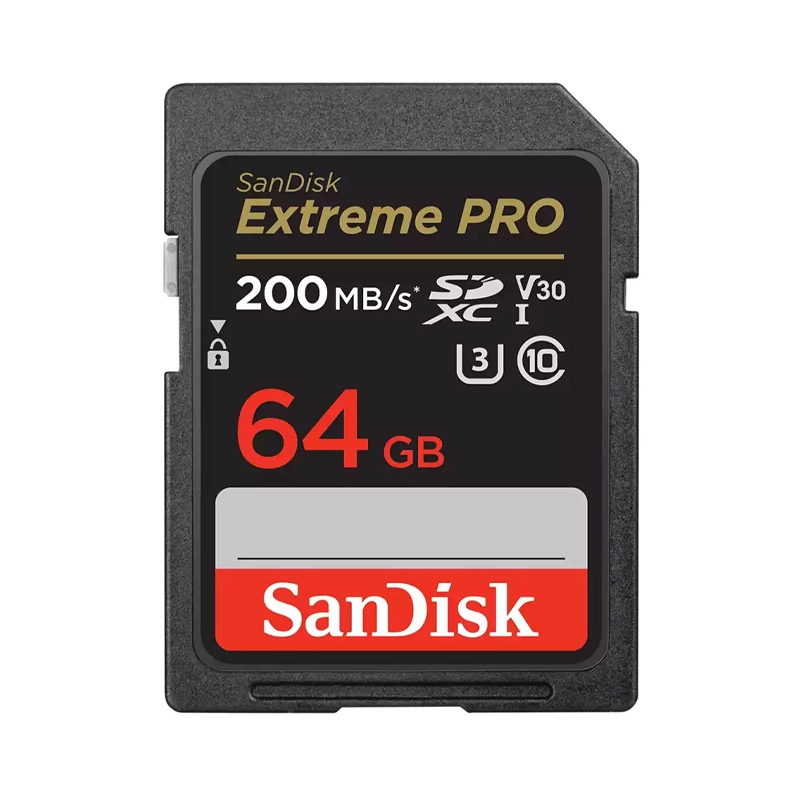 64GB SD Card SANDISK Extreme Pro SDSDXXU-064G-GN4IN (200MB/s.)