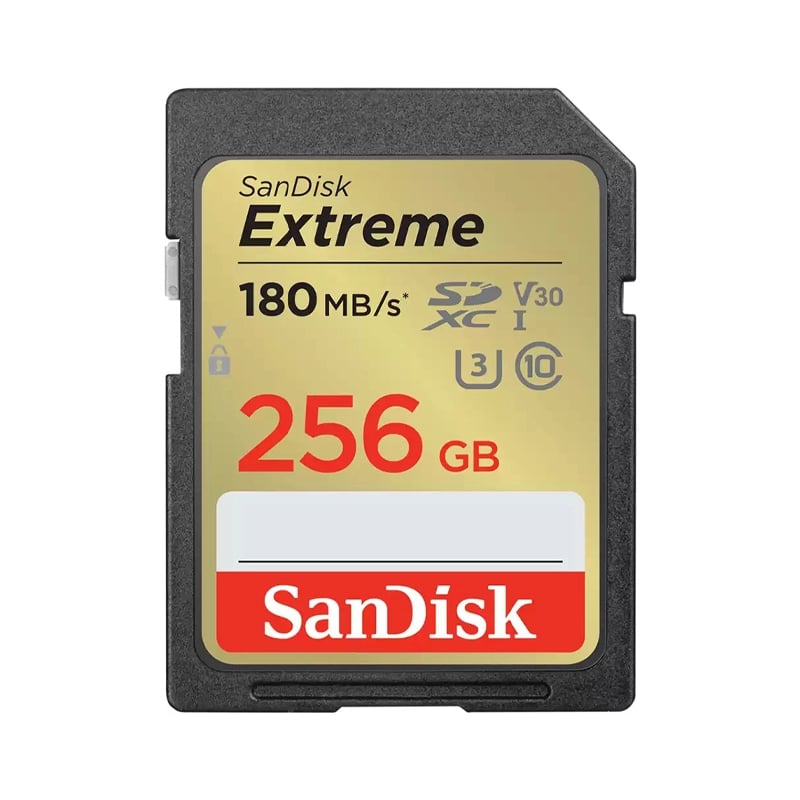 256GB SD Card SANDISK Extreme SDSDXVV-256G-GNCIN (180MB/s.)