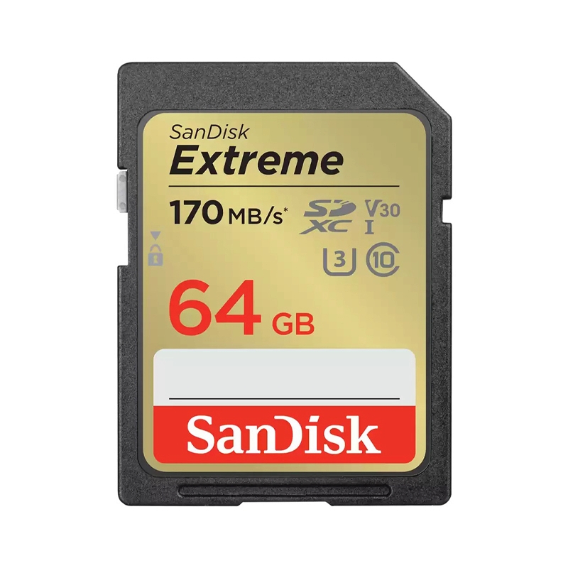 64GB SD Card SANDISK Extreme SDSDXV2-064G-GNCIN (170MB/s.)