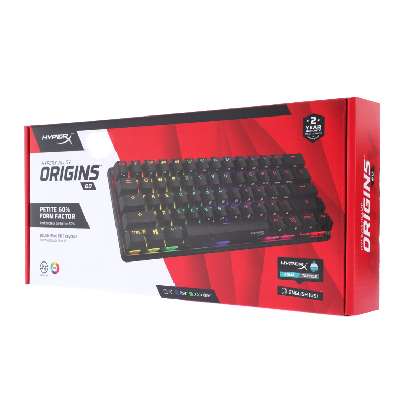 KEYBOARD HYPERX ALLOY ORIGINS 60 /EN (AQUA TACTILE SWITCH คีย์บอร์ด)