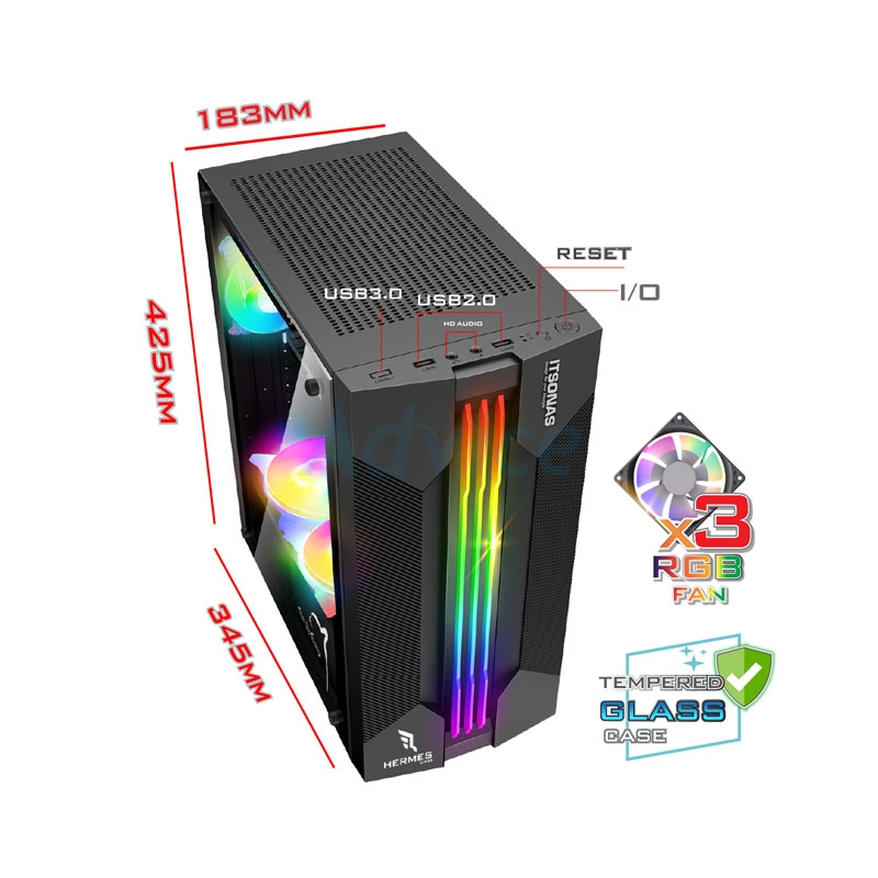ATX (NP) ITSONAS HERMES TG ARGB (BLACK)