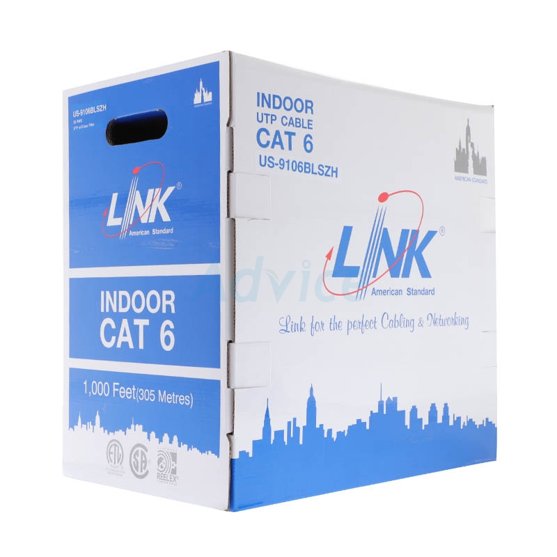 CAT6 UTP Cable (305m/Box) LINK (US-9106BLSZH)                                   